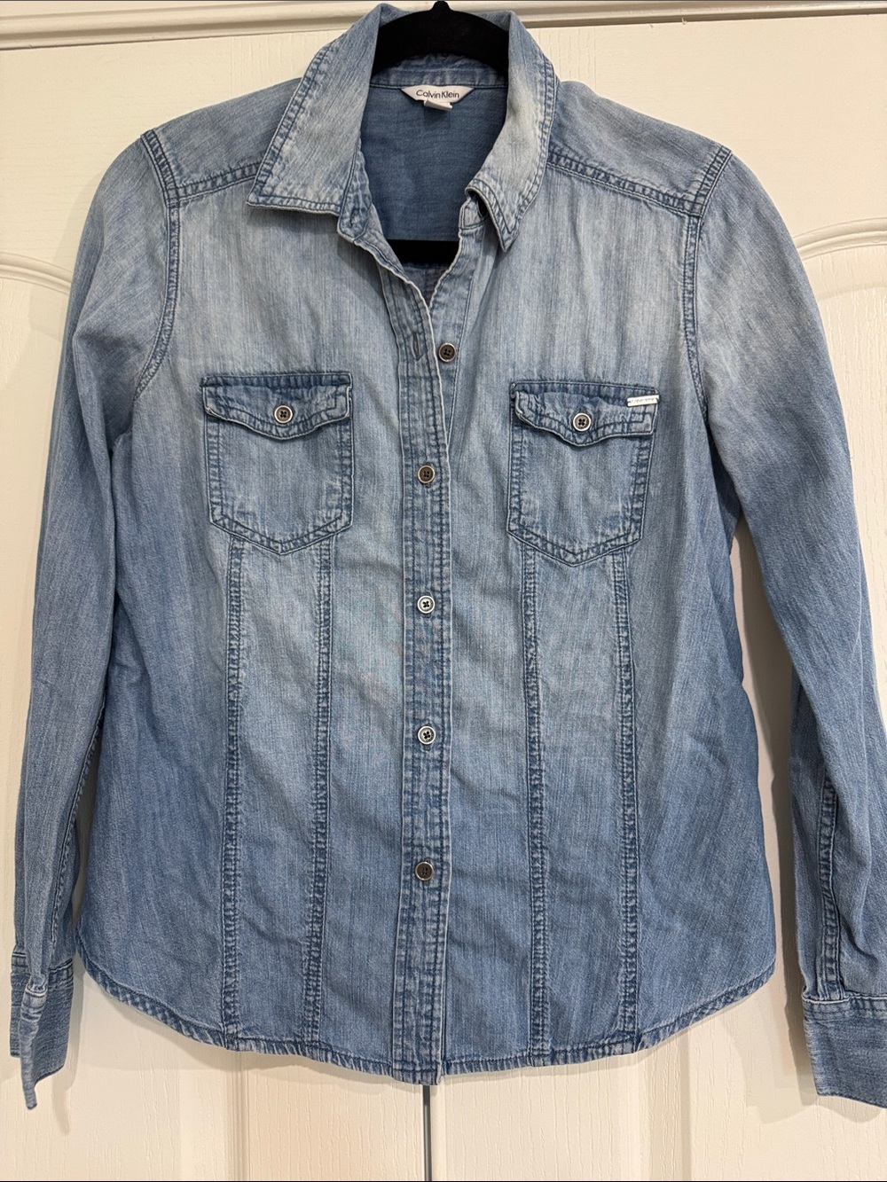 Calvin Klein Light Blue Denim Button-Down Shirt